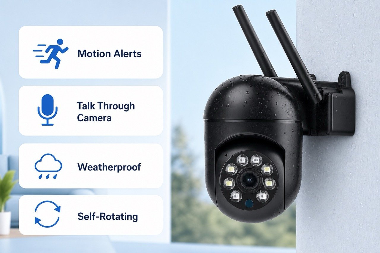 Best overall indoor and outdoor camera with motion alerts, talk-through audio, weatherproofing and self-rotation